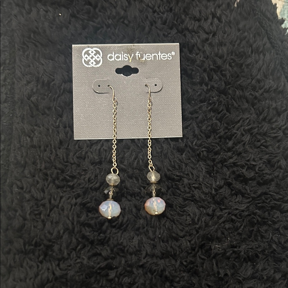 Daisy Fuentes Silver and Iridescent Dangle Earrings